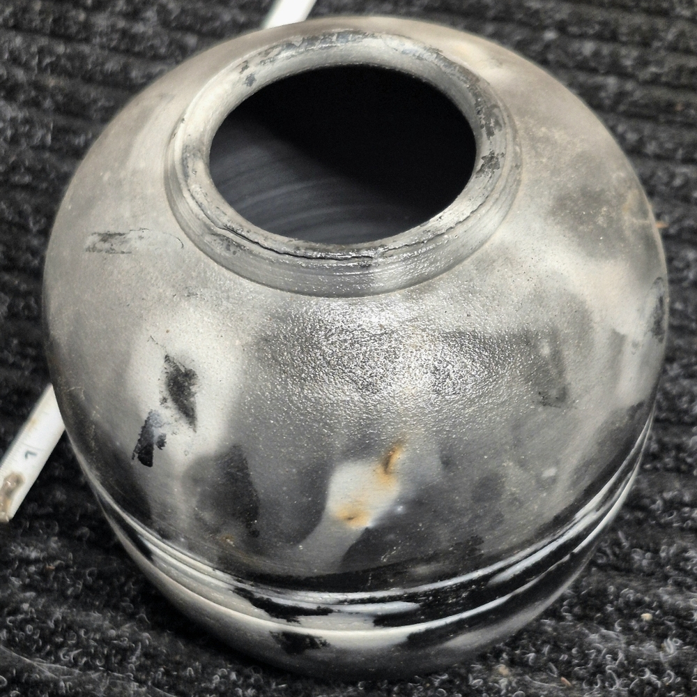 Studio Pottery Black and Gray Ceramic Vase